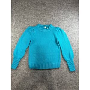GAP Puff Long Sleeve Cotton blend sweater Teal - Size S